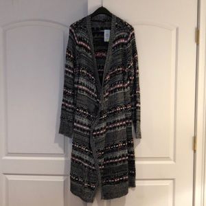 Torrid long cardigan NWT. Black multi colored.